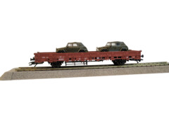 Marklin46957 Платформа (DB) type Kls 443 low side c 2-мя автомобилями Type 0.4t tmil (VW 181) 1/87