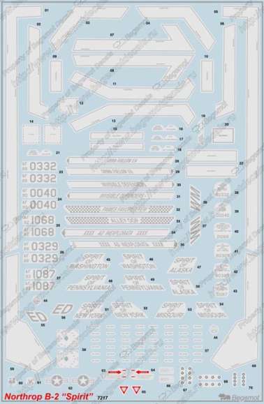 BegemotDecals72-017 Декаль для Нортроп В-2А 1/72