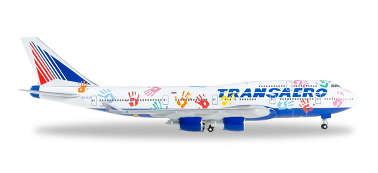 Herpa528818 Модель самолета Boeing 747-400 Transaero Airlines "Flight of Hope" Registration: "EI-XLO" 1/500