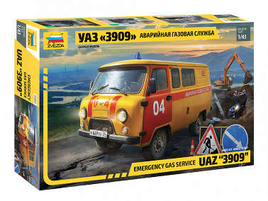 ЗВЕЗДА43003 УАЗ 3909 Аварийная газовая служба 1/43