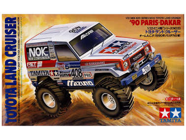 Tamiya19013 Машинка-конструктор. Toyota Land Cruiser-90 Paris-Dakar с электромоторчиком 1/32