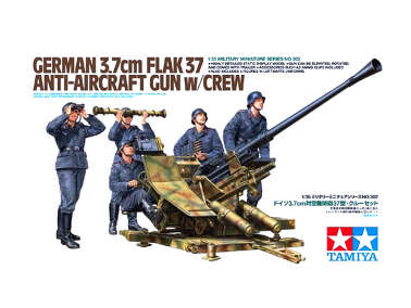 Tamiya35302 Немецкое зенитное орудие 3.7cm FLAK37 с 5 фигурами 1/35