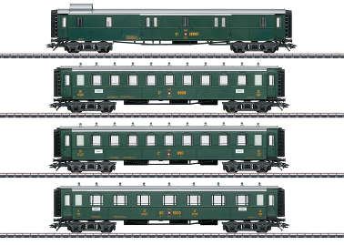 Marklin42388 Набор из 3-х пассажирских вагонов+1 багажный вагон (SBB/CFF/FFS) Era II H0