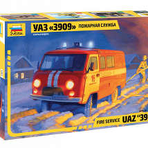 ЗВЕЗДА43001 УАЗ 3909 Пожарная служба 1/43